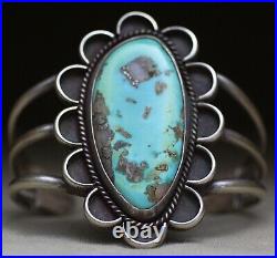 Vintage Native American Navajo Turquoise Sterling Silver Cuff Bracelet