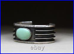 Vintage Native American Navajo Turquoise Sterling Silver Cuff Bracelet