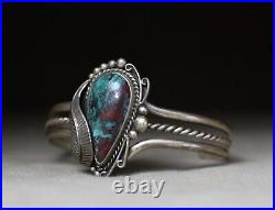 Vintage Native American Navajo Turquoise Sterling Silver Cuff Bracelet