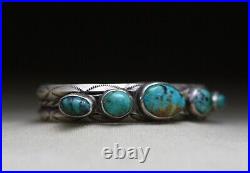Vintage Native American Navajo Turquoise Sterling Silver Cuff Bracelet