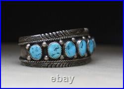 Vintage Native American Navajo Turquoise Sterling Silver Cuff Bracelet