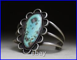 Vintage Native American Navajo Turquoise Sterling Silver Cuff Bracelet