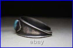 Vintage Native American Navajo Turquoise Sterling Silver Cuff Bracelet