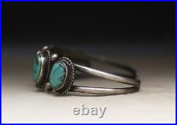 Vintage Native American Navajo Turquoise Sterling Silver Cuff Bracelet