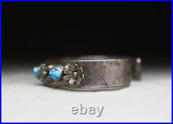 Vintage Native American Navajo Turquoise Sterling Silver Cuff Bracelet