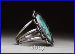 Vintage Native American Navajo Turquoise Sterling Silver Cuff Bracelet