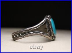 Vintage Native American Navajo Turquoise Sterling Silver Cuff Bracelet