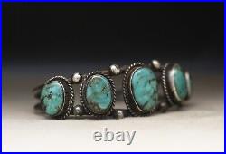 Vintage Native American Navajo Turquoise Sterling Silver Cuff Bracelet