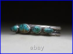 Vintage Native American Navajo Turquoise Sterling Silver Cuff Bracelet