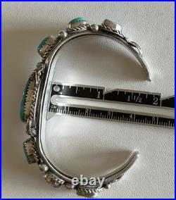 Vintage Native American Navajo Turquoise Sterling Silver Cuff Bracelet