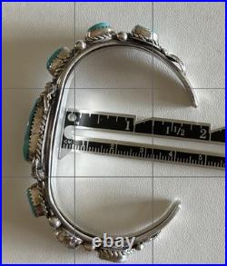 Vintage Native American Navajo Turquoise Sterling Silver Cuff Bracelet