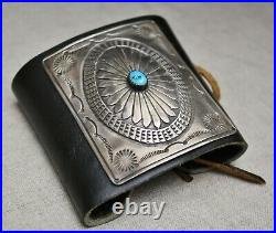 Vintage Native American Navajo Turquoise Sterling Silver Ketoh Bracelet