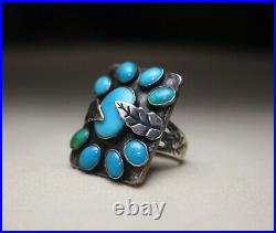 Vintage Native American Navajo Turquoise Sterling Silver Ring size 6.5