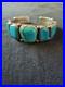 Vintage Native American Navajo Turquoise Sterling Silver Signed Bracelet