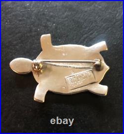 Vintage Native American Navajo turtle pin brooch jewelry marked JR Silversmiths Vintage Native American Navajo turtle pin brooch jewelry marked JR Silversmiths