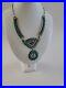 Vintage Native American Needle Point Turquoise Sterling Silver Necklace