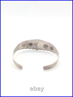 Vintage Native American Nora Sterling Silver 925 H Cuff Bangle Bracelet Monogram