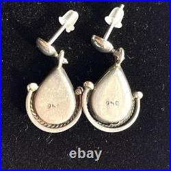 Vintage Native American Orange Spiny Oyster Shell Teardrop Earrings