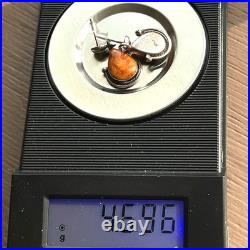 Vintage Native American Orange Spiny Oyster Shell Teardrop Earrings