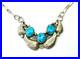 Vintage Native American Ornate Sterling Silver Turquoise Necklace