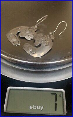 Vintage Native American Pacific Northwest Sterling Silver Whale Earrings