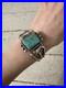 Vintage Native American Polished Turquoise Ornate Band Cuff Bracelet
