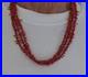 Vintage Native American Red Branch Coral Shell Heishi Necklace Three Strand 24
