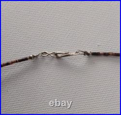 Vintage Native American Red Branch Coral Shell Heishi Necklace Three Strand 24