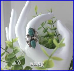 Vintage Native American Ring 6.5 Turquoise Sterling Silver Signed Simplicio