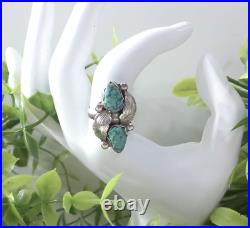 Vintage Native American Ring 6.5 Turquoise Sterling Silver Signed Simplicio