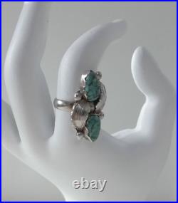 Vintage Native American Ring 6.5 Turquoise Sterling Silver Signed Simplicio