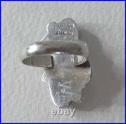 Vintage Native American Ring 6.5 Turquoise Sterling Silver Signed Simplicio