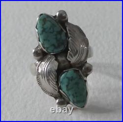 Vintage Native American Ring 6.5 Turquoise Sterling Silver Signed Simplicio