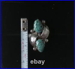 Vintage Native American Ring 6.5 Turquoise Sterling Silver Signed Simplicio