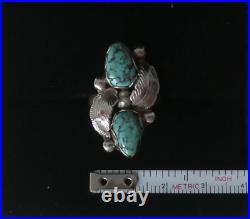 Vintage Native American Ring 6.5 Turquoise Sterling Silver Signed Simplicio