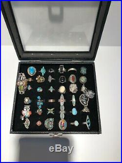 Vintage Native American Ring Lot- Old Pawn- Turquoise- Coral- Sterling Silver