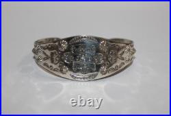 Vintage Native American SS Repousse Stamped Thunderbird Cuff Bracelet 076GCM