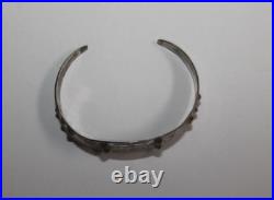 Vintage Native American SS Repousse Stamped Thunderbird Cuff Bracelet 076GCM