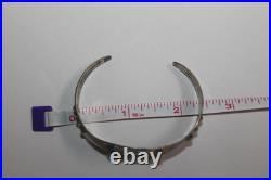Vintage Native American SS Repousse Stamped Thunderbird Cuff Bracelet 076GCM
