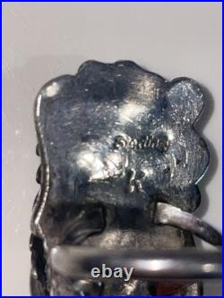 Vintage Native American STERLING SILVER & TURQUOISE RING Size 6.75