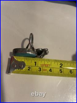 Vintage Native American STERLING SILVER & TURQUOISE RING Size 6.75