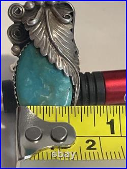 Vintage Native American STERLING SILVER & TURQUOISE RING Size 6.75