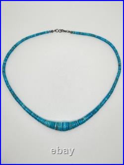Vintage Native American / Santo Domingo Hand Rolled Natural Turquoise Necklace