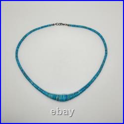 Vintage Native American / Santo Domingo Hand Rolled Natural Turquoise Necklace