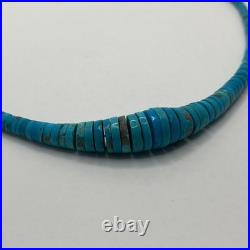 Vintage Native American / Santo Domingo Hand Rolled Natural Turquoise Necklace