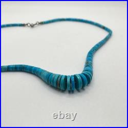 Vintage Native American / Santo Domingo Hand Rolled Natural Turquoise Necklace