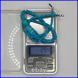 Vintage Native American / Santo Domingo Hand Rolled Natural Turquoise Necklace