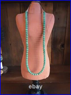 Vintage Native American Santo Domingo Turquoise Pearls Sterling 925 Necklace