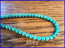 Vintage Native American Santo Domingo Turquoise Pearls Sterling 925 Necklace