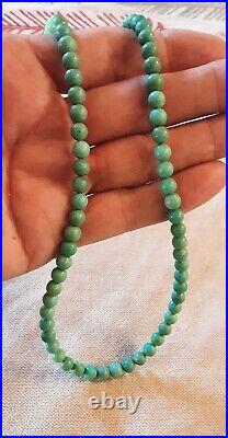 Vintage Native American Santo Domingo Turquoise Pearls Sterling 925 Necklace